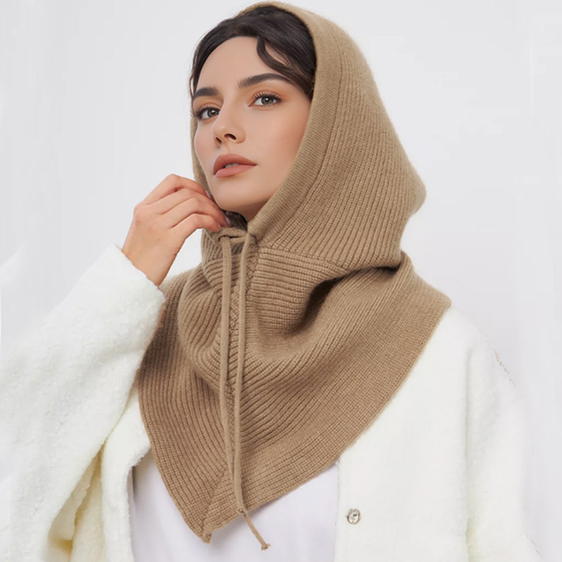 Knit Beanie Hat Warm - Winter Balaclava Hat Scarf for Women