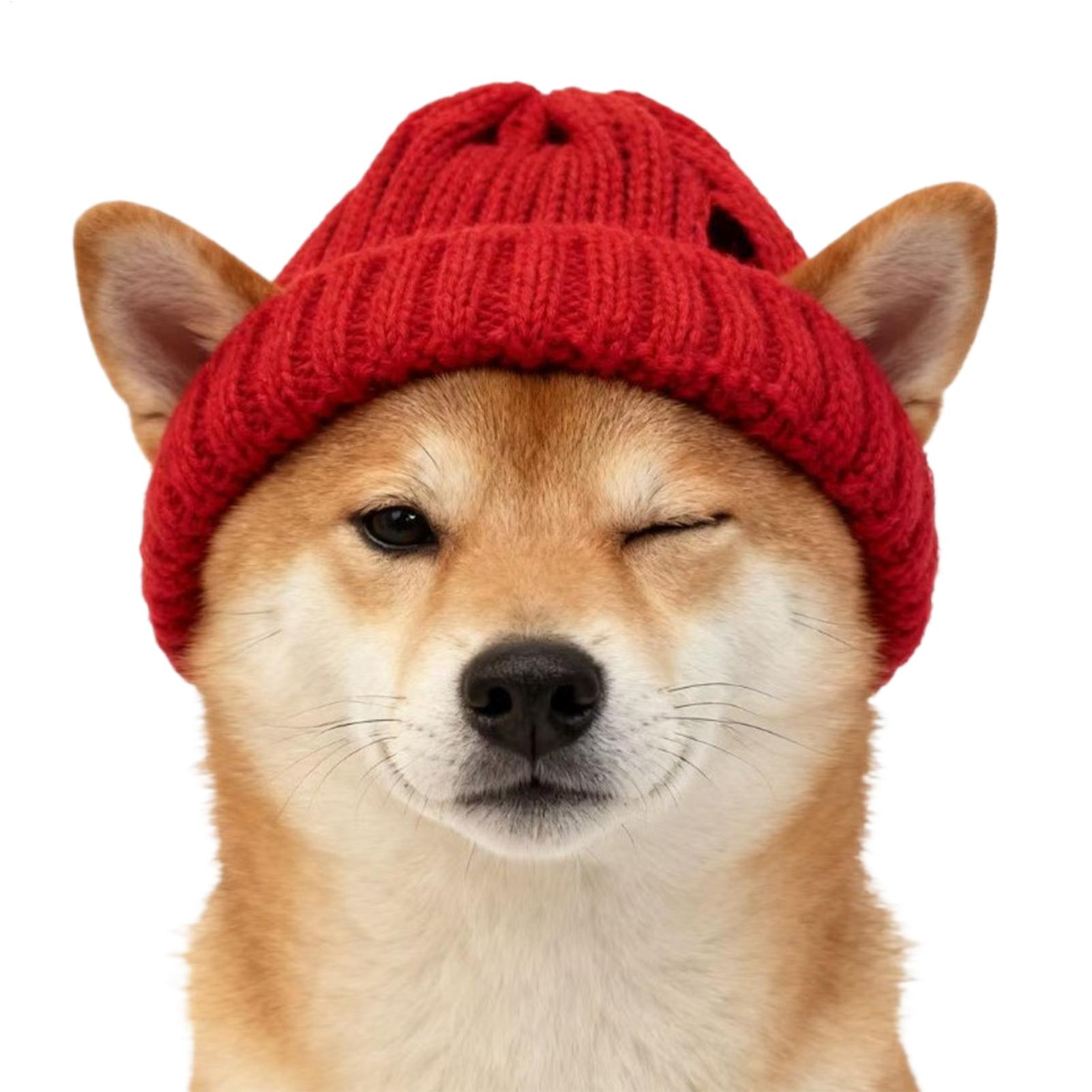 Pet Knitted Hat Red Warm Dog B - Knit Beanie Hat Warm 评论和价格